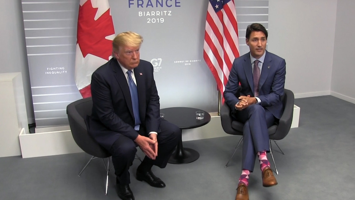 Trudeau talks trade, diplomacy and hoops with Trump at G7 ...