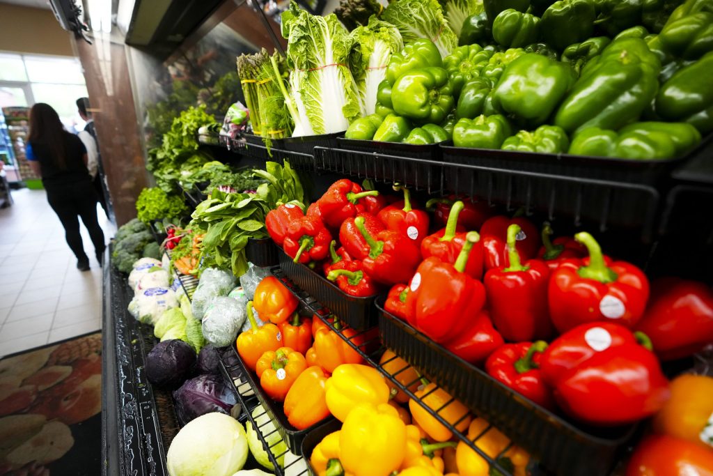 produce aisle at grocery store