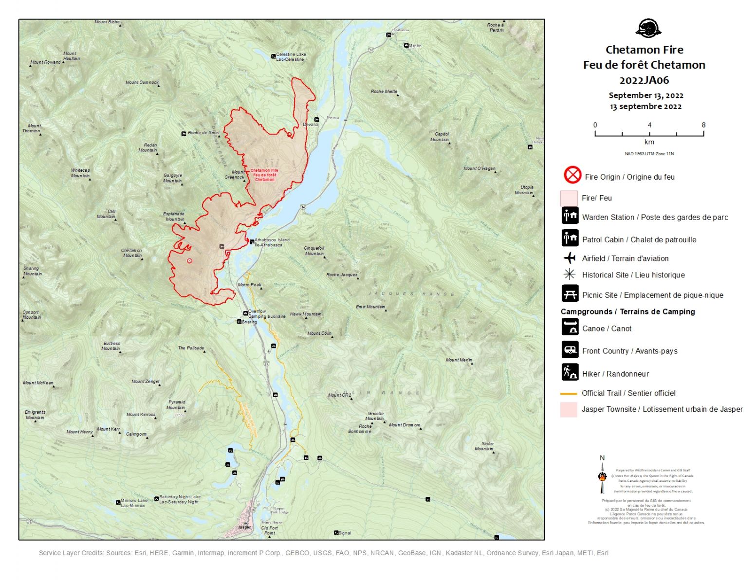 Chetamon wildfire map - Sept 13