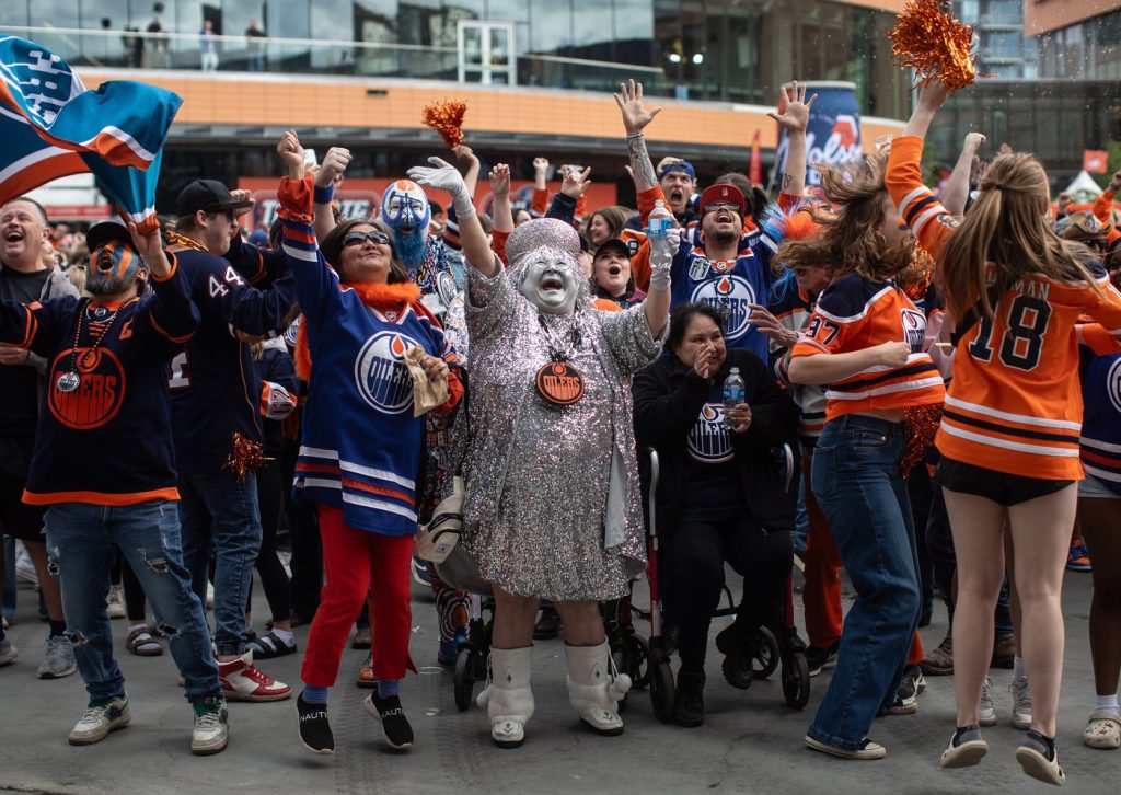 Sporting sequins and silver, Mama Stanley becomes an Edmonton celebrity for playoffs