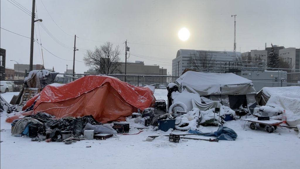 orange tent on snowy land