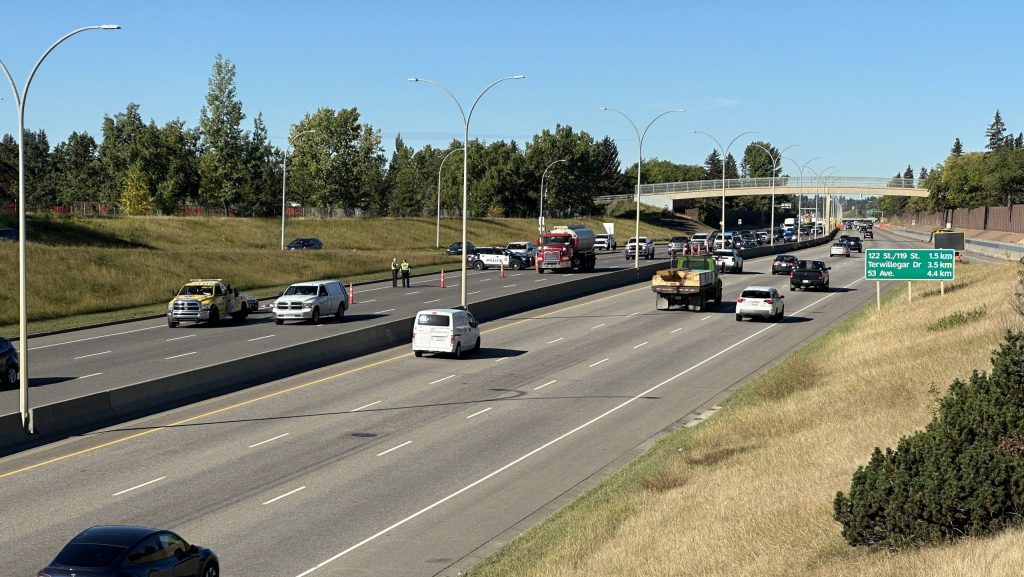 2 in hospital following rollover collision on Whitemud