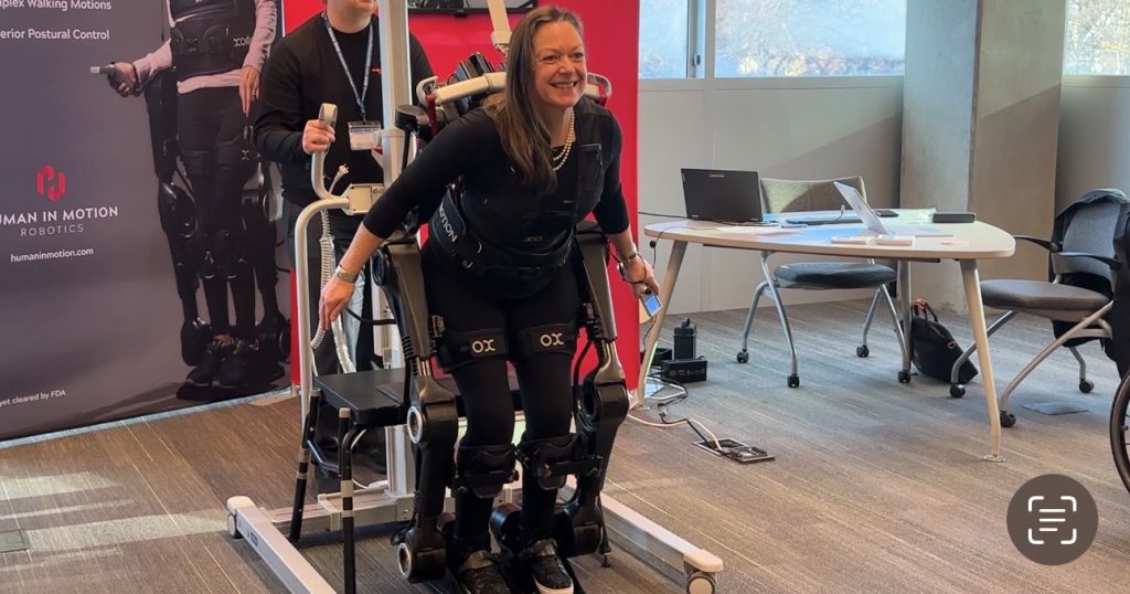 Revolutionary robotic suit helping woman walk after suffering spinal cord injury