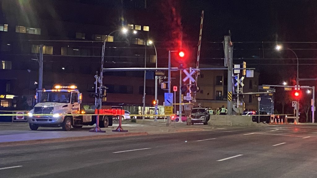 Man struck by van near LRT tracks in Edmonton, seriously injured