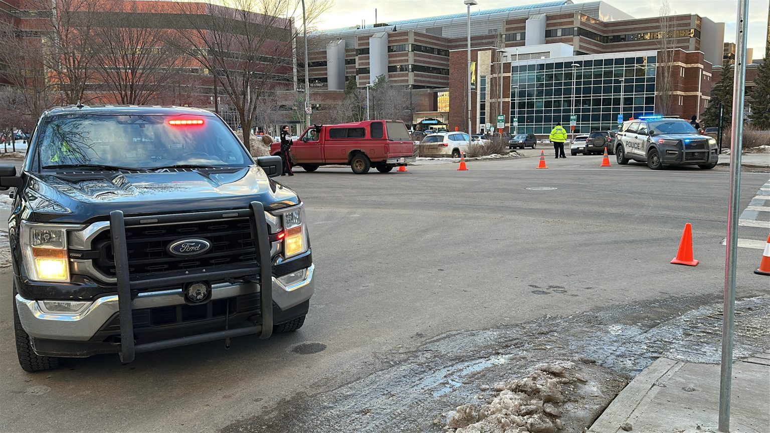 Man in hospital after being hit by pickup truck at 112 Street and 86 Avenue