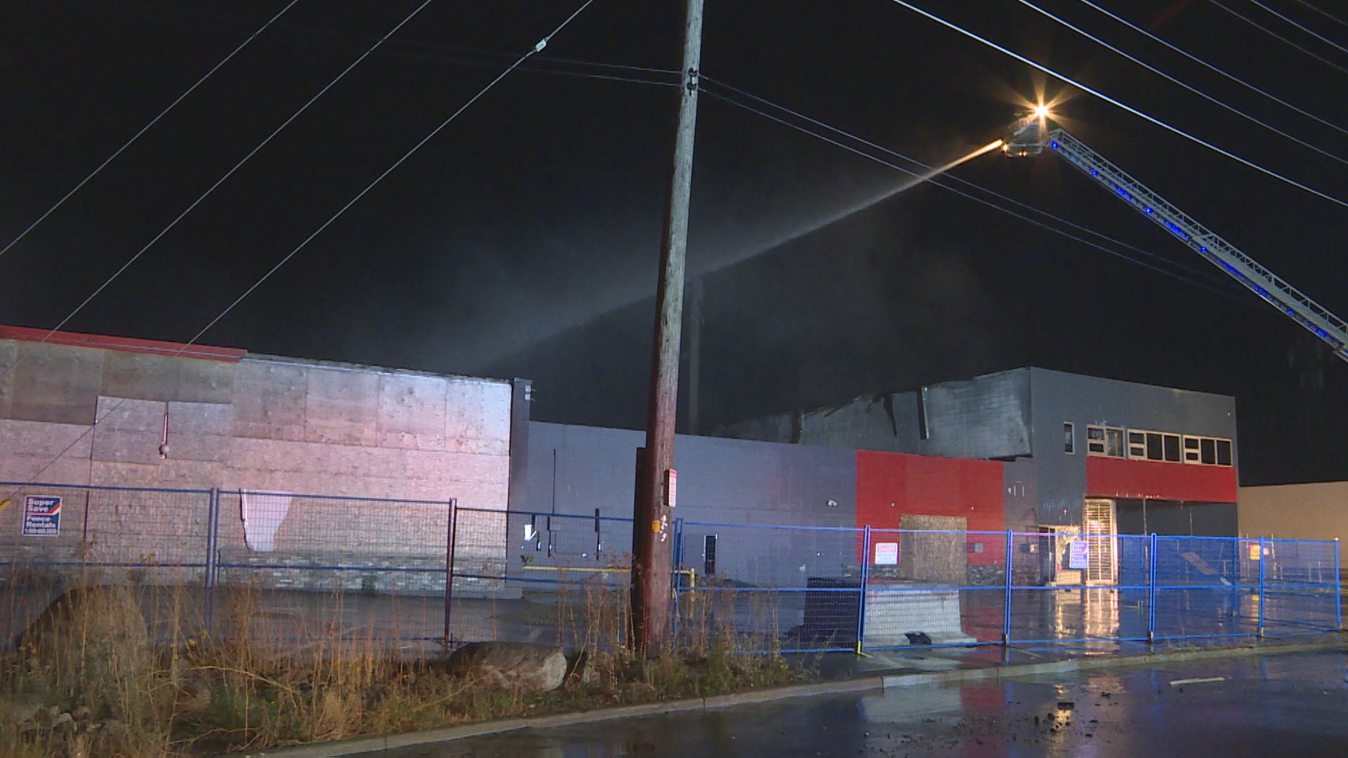 Edmonton Fire Rescue Services battle overnight blaze at vacant building