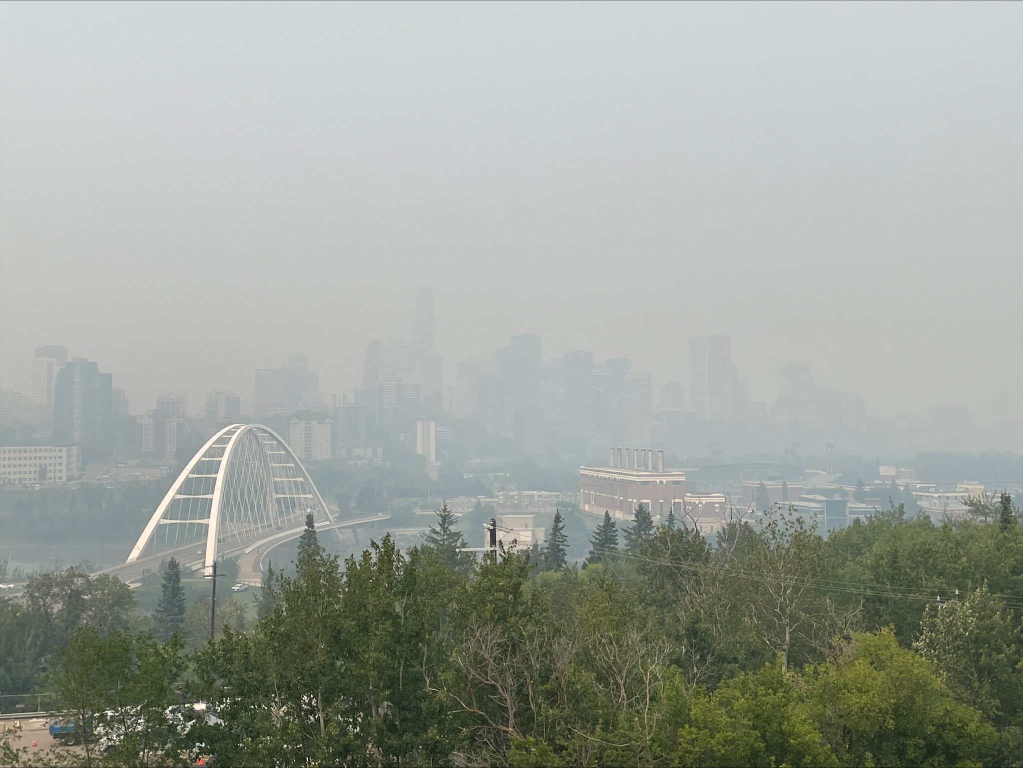 Wildfire Smoke Smothers Edmontons Skies Extreme Weather Response