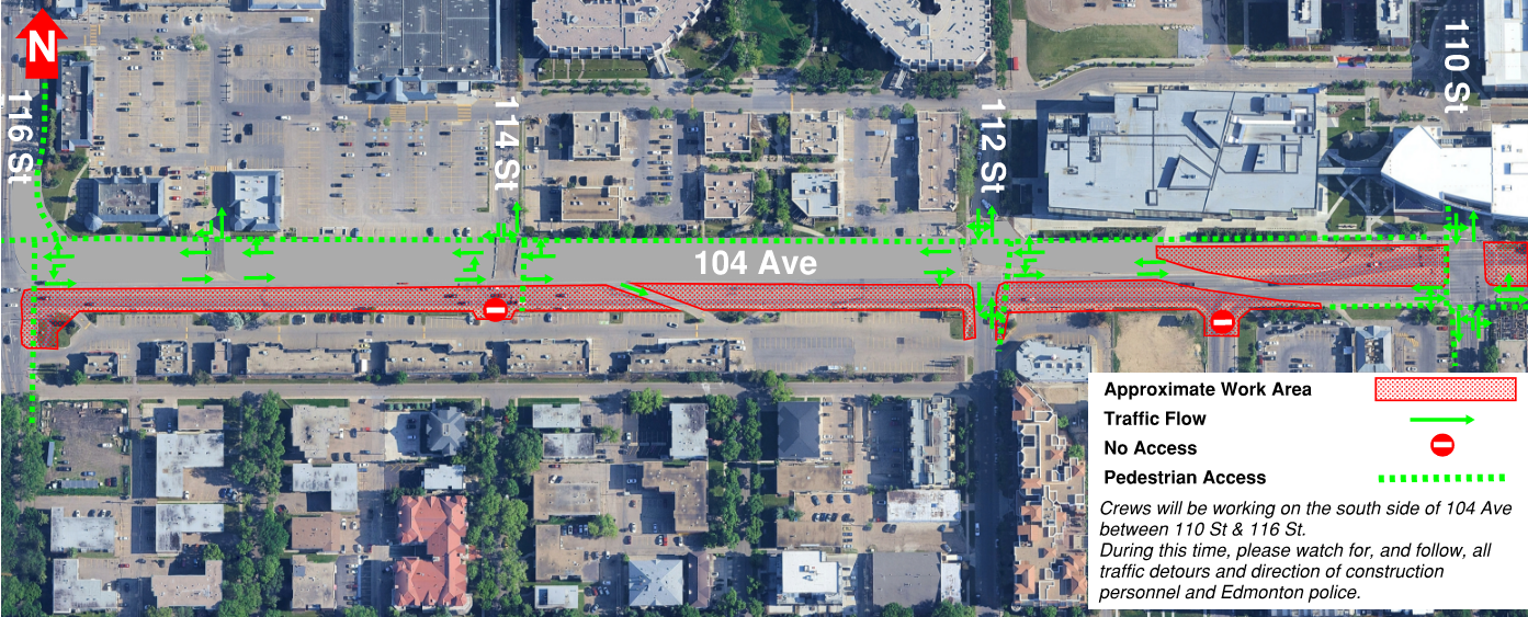 Stony Plain Road, 124 Street intersection closing for LRT construction