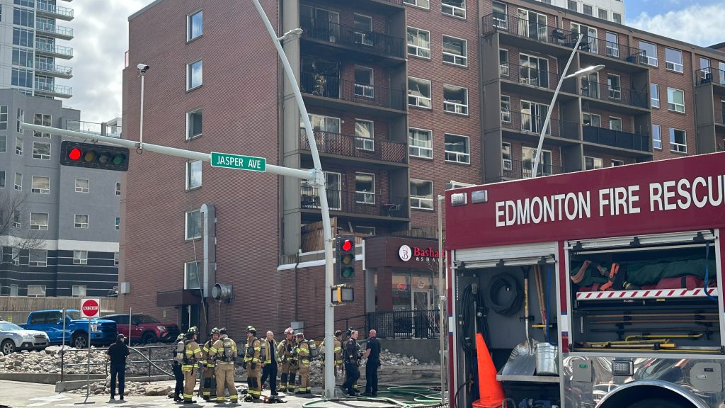 EFRS battle apartment fire on Jasper Avenue: 1 person in hospital