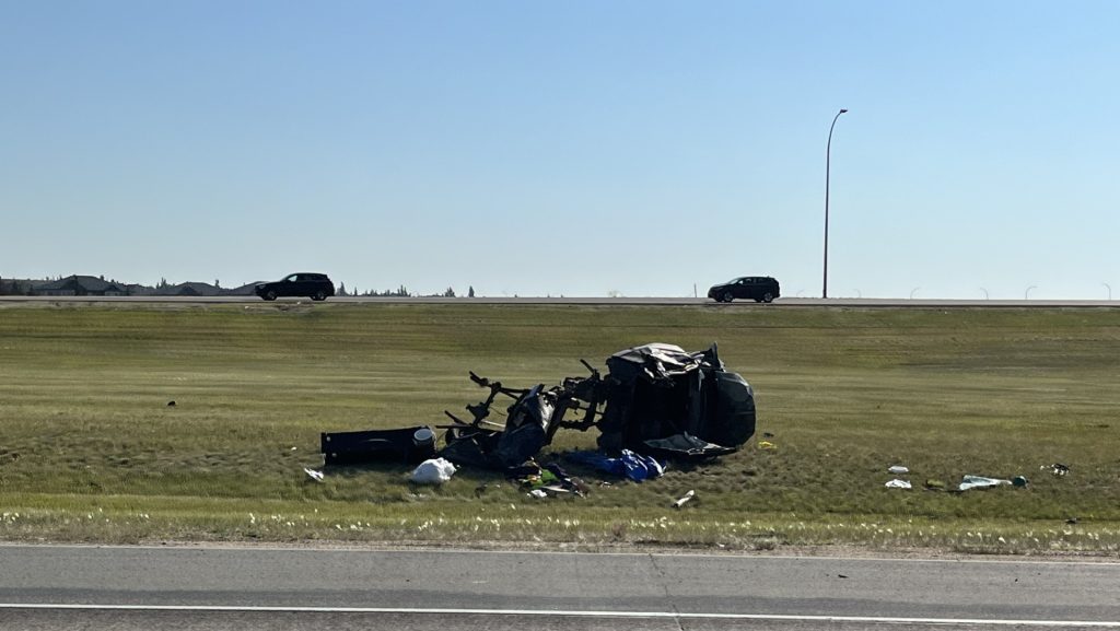 Collision forces lane closures on Anthony Henday Drive near Terwillegar Drive