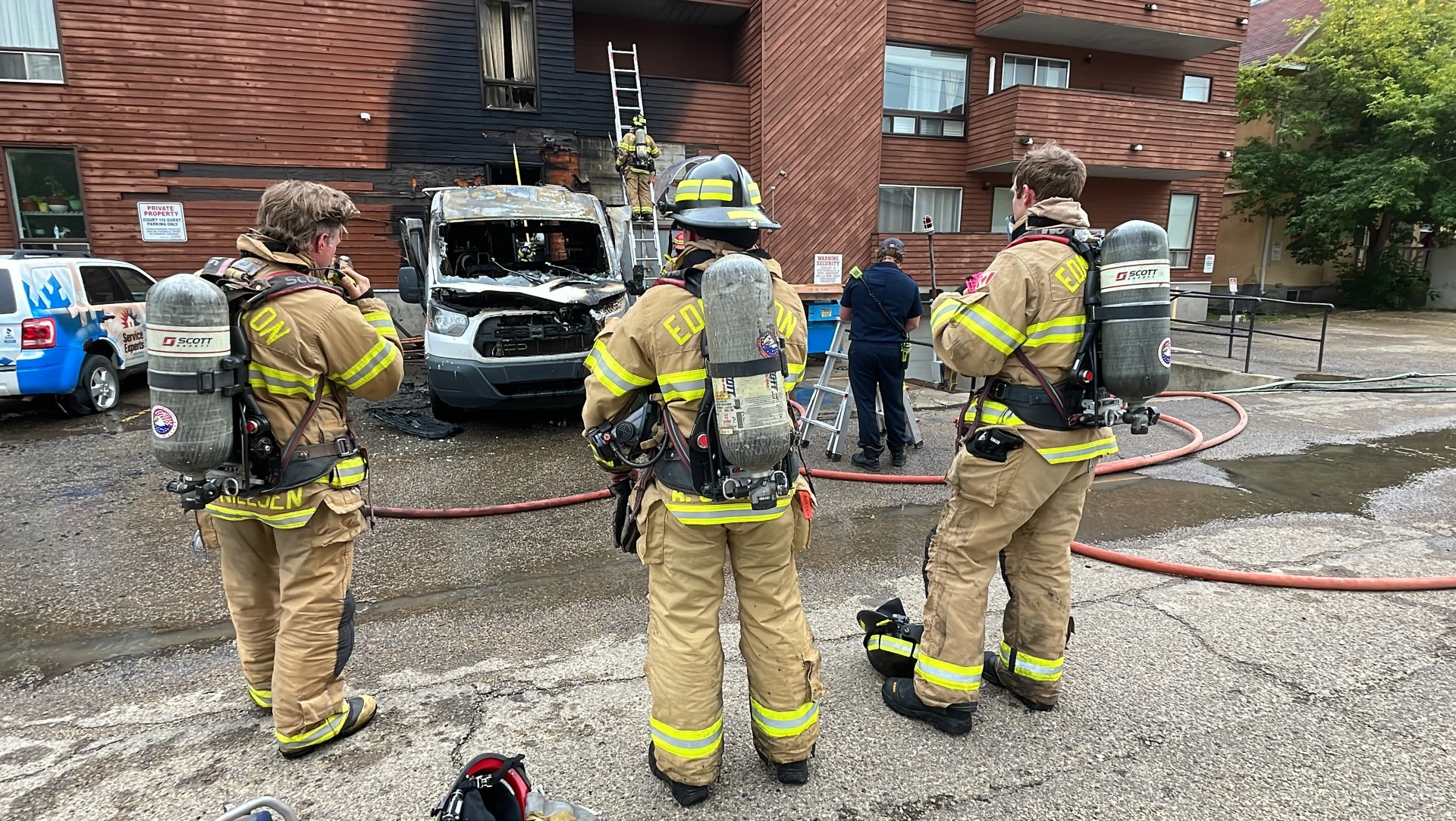 Vehicle explodes in downtown Edmonton